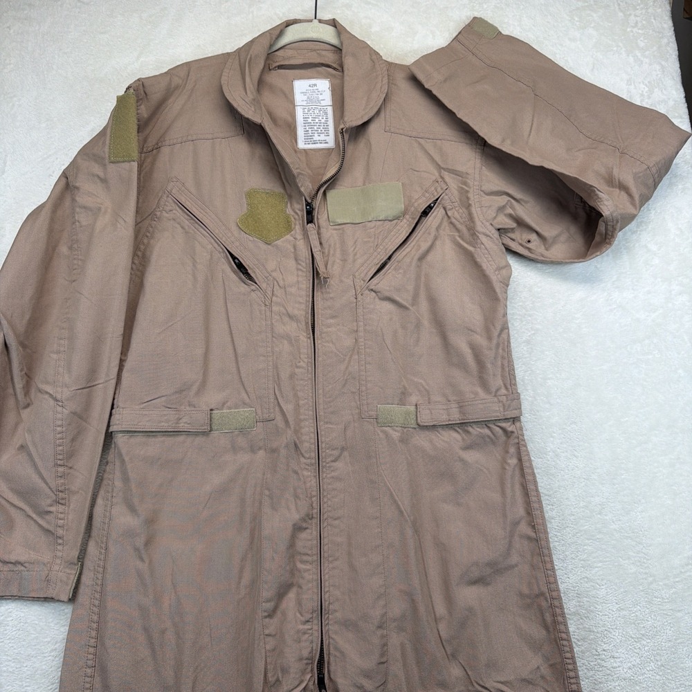 US Military CWU-27/P Flight Suit 42R Tan 380 Aramid USAF Flyers Coveralls